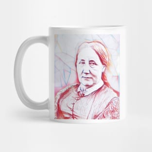 Elizabeth Gaskell Portrait | Elizabeth Gaskell Artwork Line Art Mug